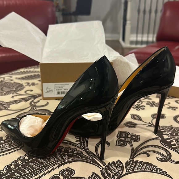 Christian Louboutin Black Patent Pigalle Follies - Picture 1 of 4